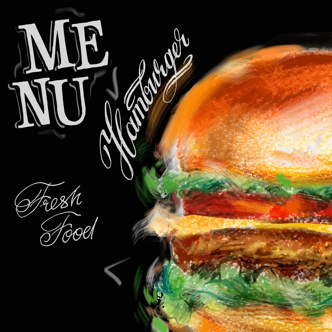 Hamburger kanvas tablo